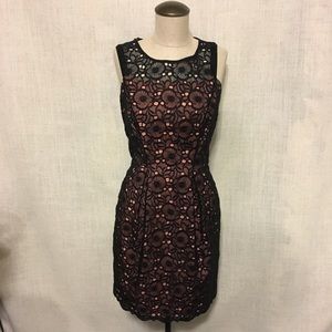 Jessica Simpson Floral Black Lace Sheath Dress
